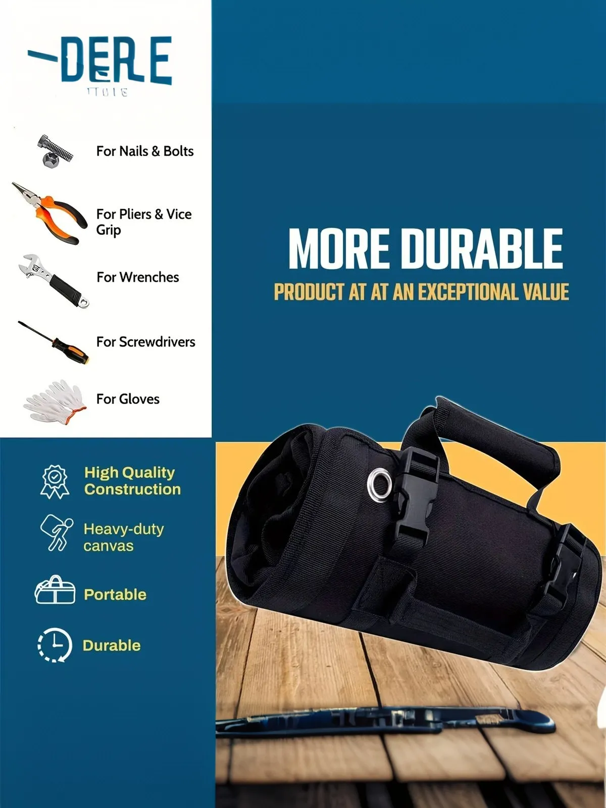 Heavy Duty Oxford Tool Bag with Large Capacity Waterproof Design Multi Pocket Organizer for Efficient Storage of Hand Tools