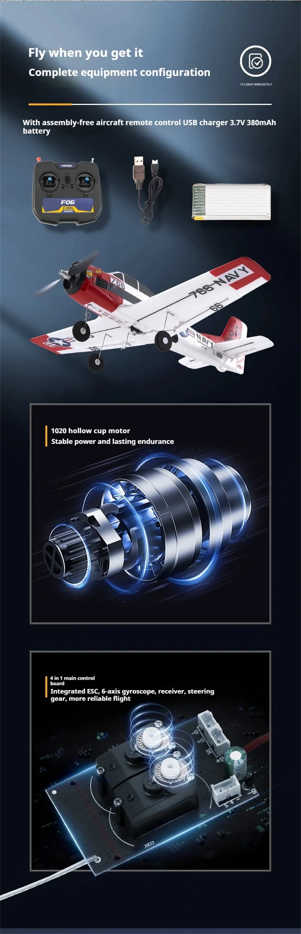 FMS T-28 410mm Wingspan 2.4GHz 4CH Built-in Gyro EPP RC Airplane Fixed Wing RTF for Beginners FMS T-28 410mm Wingspan 2.4GHz 4CH Built-in Gyro EPP RC Airplane Fixed Wing RTF for Beginners