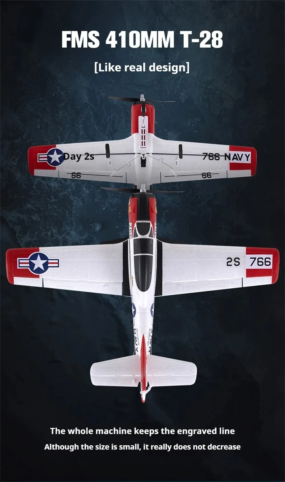FMS T-28 410mm Wingspan 2.4GHz 4CH Built-in Gyro EPP RC Airplane Fixed Wing RTF for Beginners FMS T-28 410mm Wingspan 2.4GHz 4CH Built-in Gyro EPP RC Airplane Fixed Wing RTF for Beginners