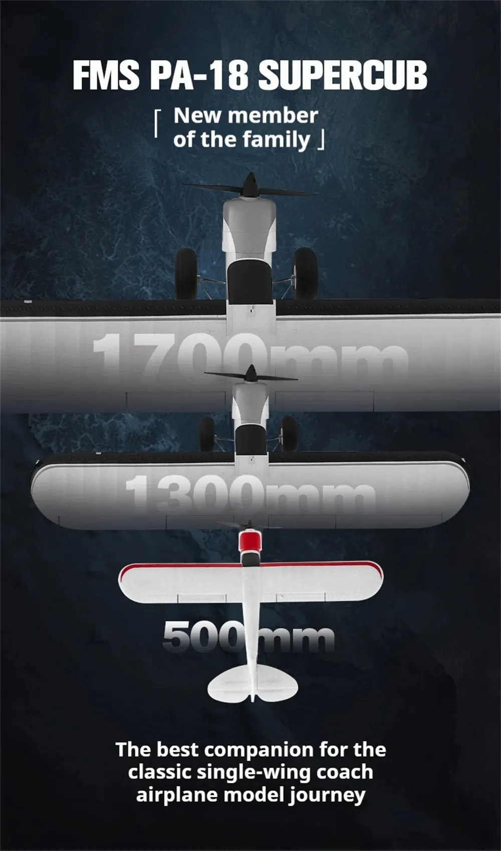 FMS PA-18 500mm Wingspan 2.4GHz 4CH Built-in Gyro EPP RC Airplane Fixed Wing RTF for Beginners