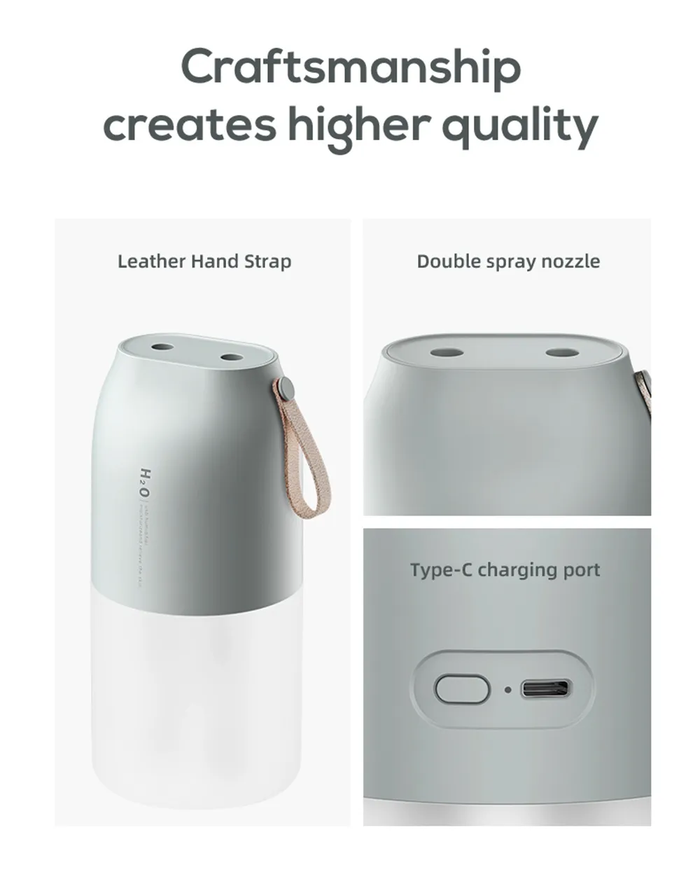 Tevorex 300ml Dual Sprayer Air Humidifier 2000mAh USB Rechargeable Battery Wireless Aroma Mist Maker Fogger Diffuser Light Umidificador