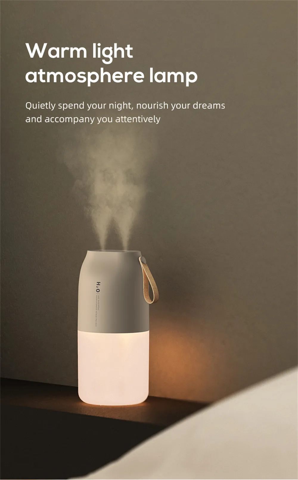 Tevorex 300ml Dual Sprayer Air Humidifier 2000mAh USB Rechargeable Battery Wireless Aroma Mist Maker Fogger Diffuser Light Umidificador