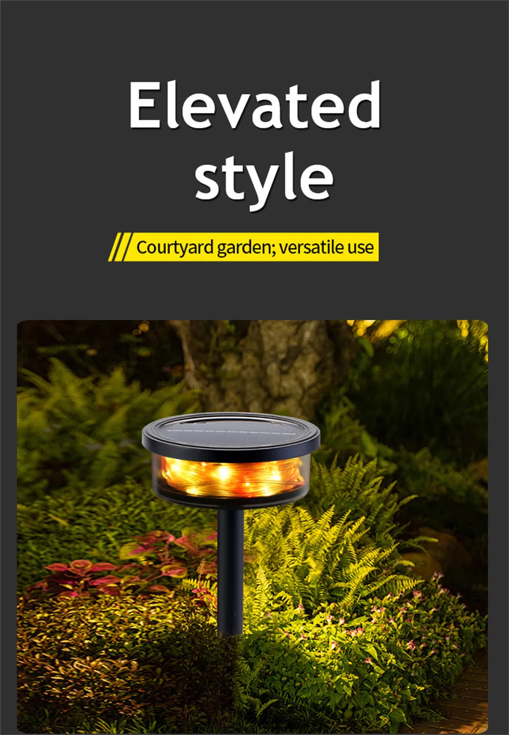 Elfeland LED Solar Lawn Lights with Built-in 8m LED Light String Waterproof Outdoor Pathway Patio Backyard Villa Garden Decoration Light Elfeland LED Solar Lawn Lights with Built-in 8m LED Light String Waterproof Outdoor Pathway Patio Backyard Villa Garden Decoration Light