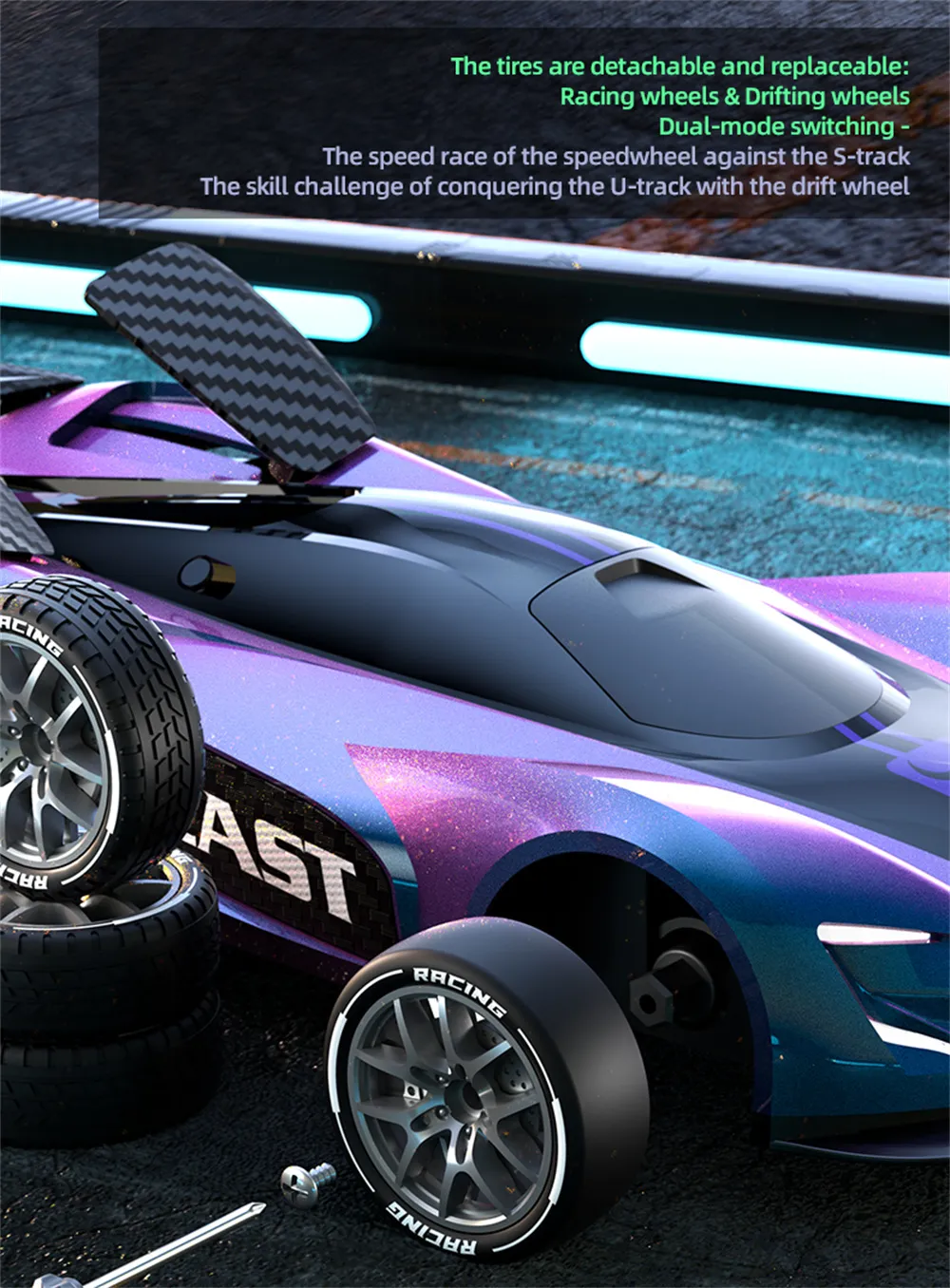 ZLL SG208 PRO RTR 1/24 2.4G 4WD Drift RC Car Haute Vitesse Rotation 360° Musique Cascade Lumière LED Sur Route Véhicules De Course Modèles Jouets
