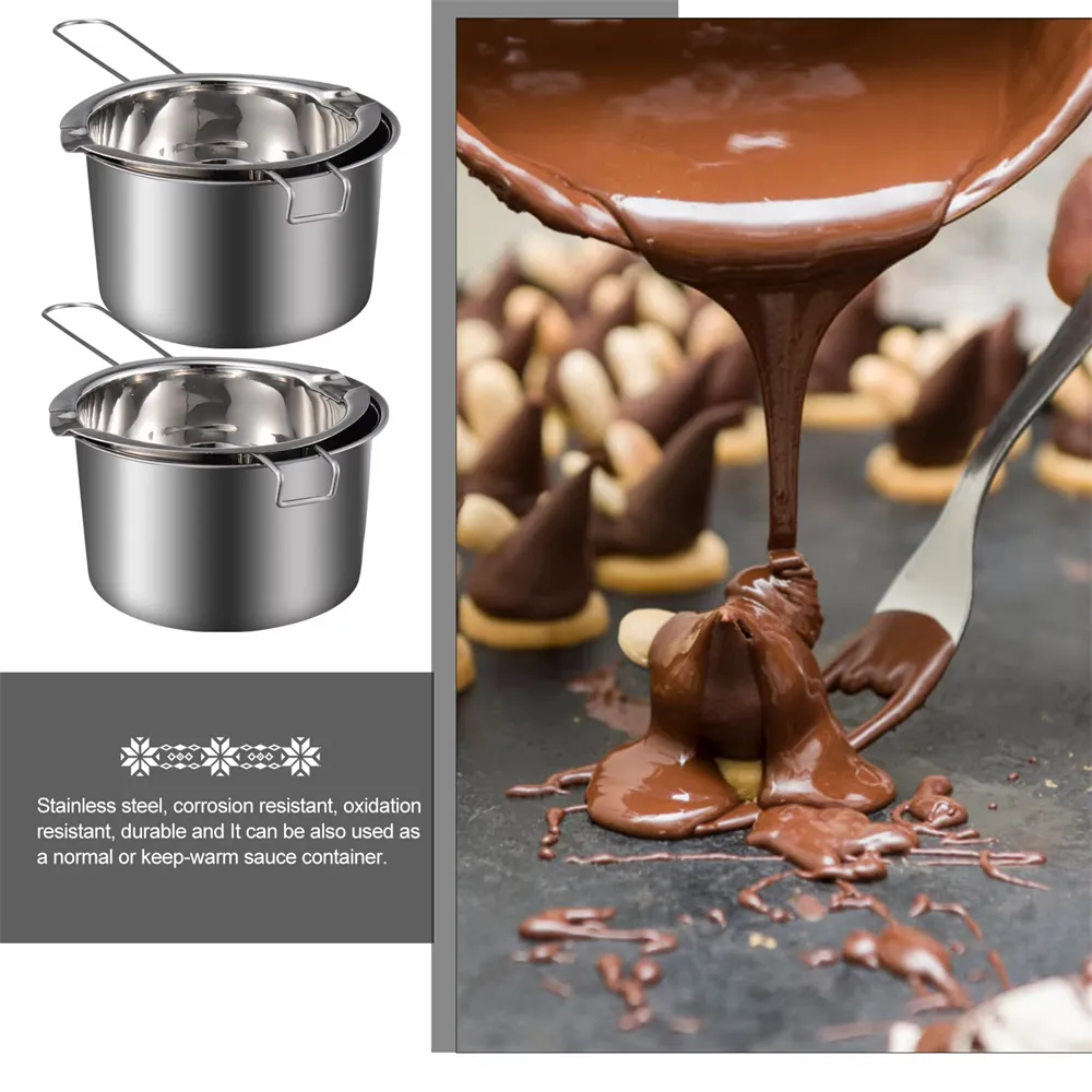 304 Stainless Steel Double Boiler Set Heat-Resistant Chocolate Cheese Melting Pot Baking Tool Kitchen Culinary Accessories 304 Stainless Steel Double Boiler Set Heat-Resistant Chocolate Cheese Melting Pot Baking Tool Kitchen Culinary Accessories