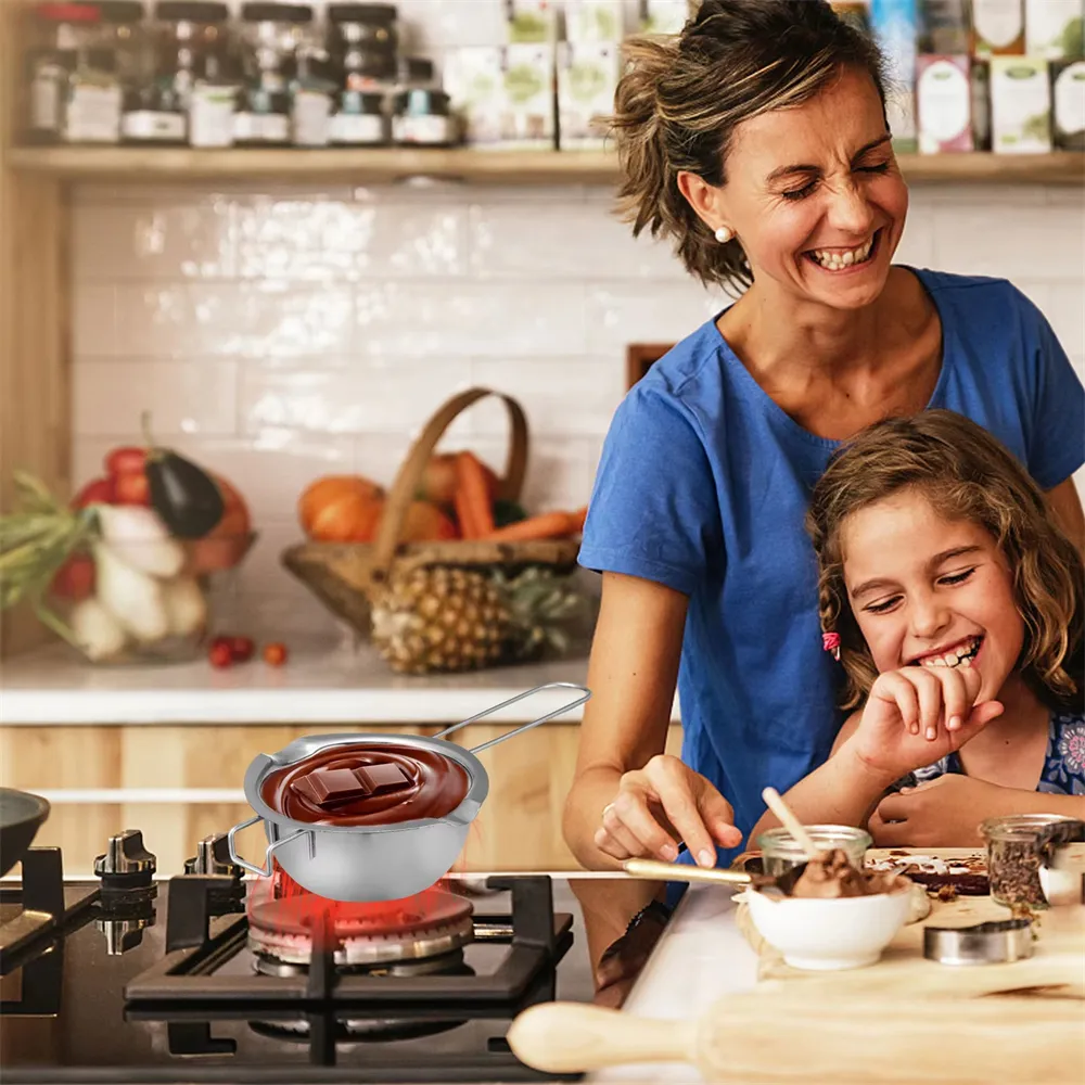 304 Stainless Steel Double Boiler Set Heat-Resistant Chocolate Cheese Melting Pot Baking Tool Kitchen Culinary Accessories 304 Stainless Steel Double Boiler Set Heat-Resistant Chocolate Cheese Melting Pot Baking Tool Kitchen Culinary Accessories
