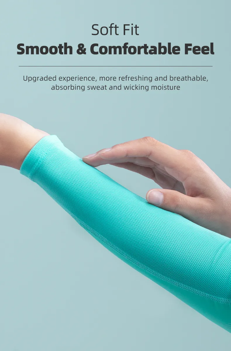 ROCKBROS Bike Arm Sleeve Breathable Quick Dry UPF50 UV Protection Cycling Sport Sleeve Ice Fabric Sunscreen Sports Wear Fitness Arm Sleeve