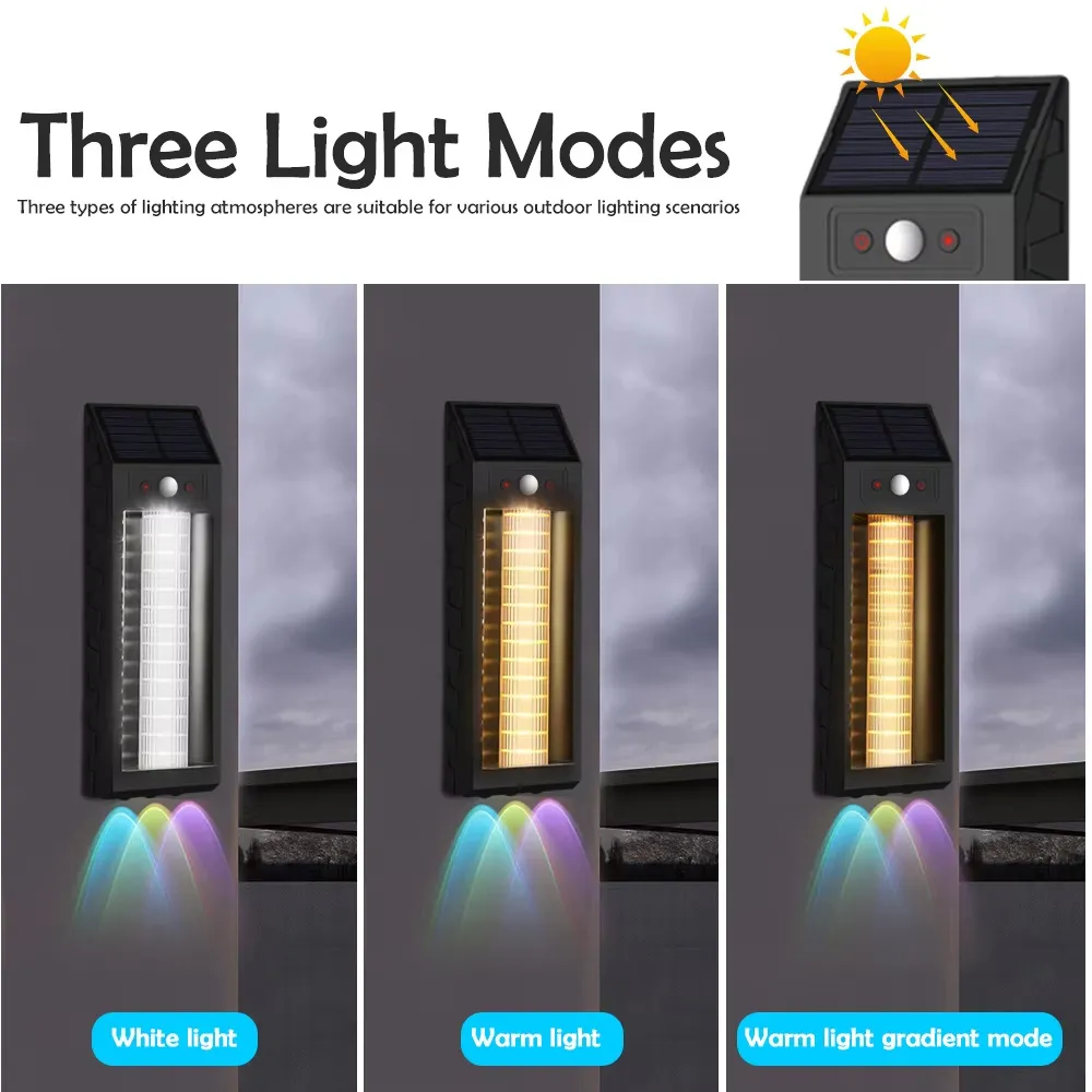 Elfeland LED Motion Sensor Solar Wall Light Waterproof Dual White & RGB Wash 400lm Front Door Decoration Solar Lamp