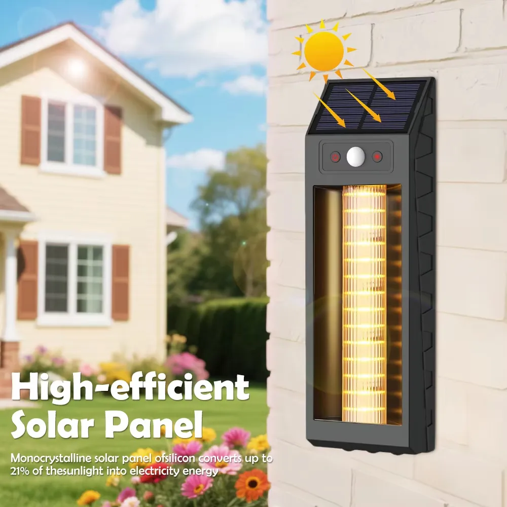 Elfeland LED Motion Sensor Solar Wall Light Waterproof Dual White & RGB Wash 400lm Front Door Decoration Solar Lamp