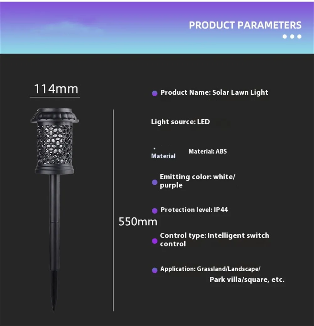 Elfeland Solar Powered Mosquito Killer Lamp Outdoor Waterproof Lawn Light Bug Zapper Mosquito Trap Garden Light 3 Mounting Methods