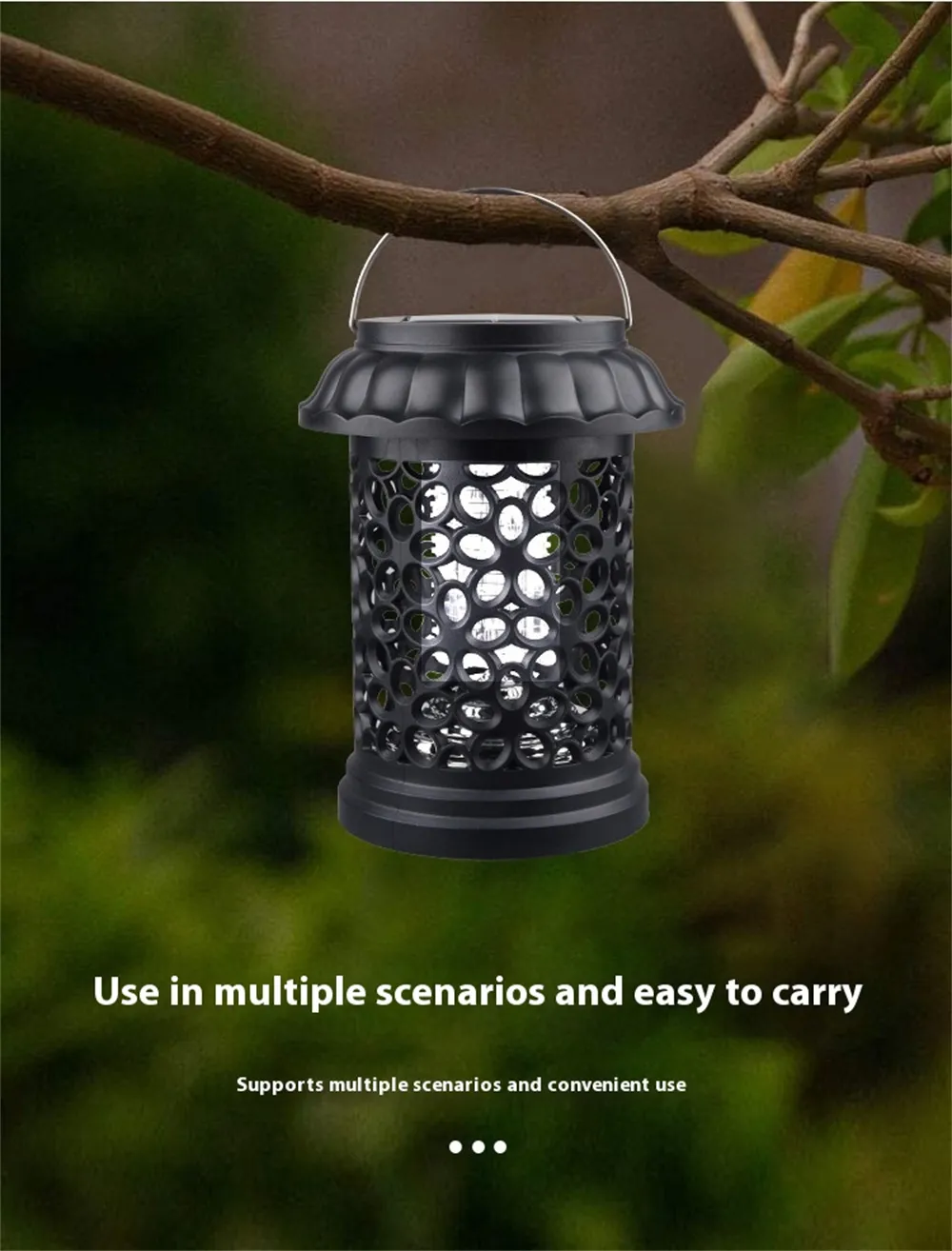 Elfeland Solar Powered Mosquito Killer Lamp Outdoor Waterproof Lawn Light Bug Zapper Mosquito Trap Garden Light 3 Mounting Methods