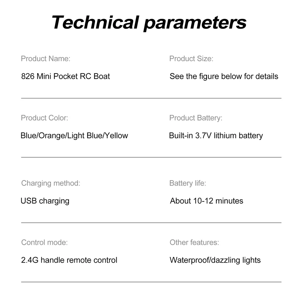 YLR/C 826 2.4G Mini RC Boat RTR 360° Roll Cool Light Waterproof Speedboat Vehicle Model YLR/C 826 2.4G Mini RC Boat RTR 360° Roll Cool Light Waterproof Speedboat Vehicle Model