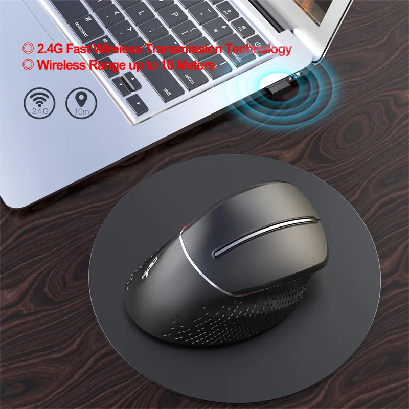 HXSJ T32 2.4G Wireless Vertical Gaming Mouse 1200-4800 DPI Aluminum Side Roller 6 Keys Ergonomic Design Anti Mouse Hand Gamer Mice for PC Laptop Computer HXSJ T32 2.4G Wireless Vertical Gaming Mouse 1200-4800 DPI Aluminum Side Roller 6 Keys Ergonomic Design Anti Mouse Hand Gamer Mice for PC Laptop Computer