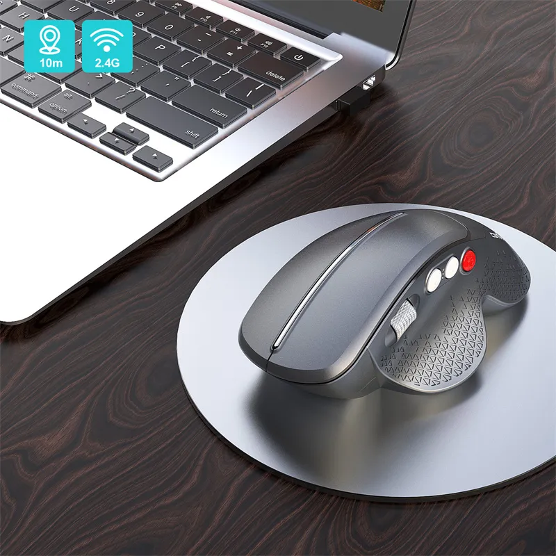 HXSJ T32 2.4G Wireless Vertical Gaming Mouse 1200-4800 DPI Aluminum Side Roller 6 Keys Ergonomic Design Anti Mouse Hand Gamer Mice for PC Laptop Computer HXSJ T32 2.4G Wireless Vertical Gaming Mouse 1200-4800 DPI Aluminum Side Roller 6 Keys Ergonomic Design Anti Mouse Hand Gamer Mice for PC Laptop Computer