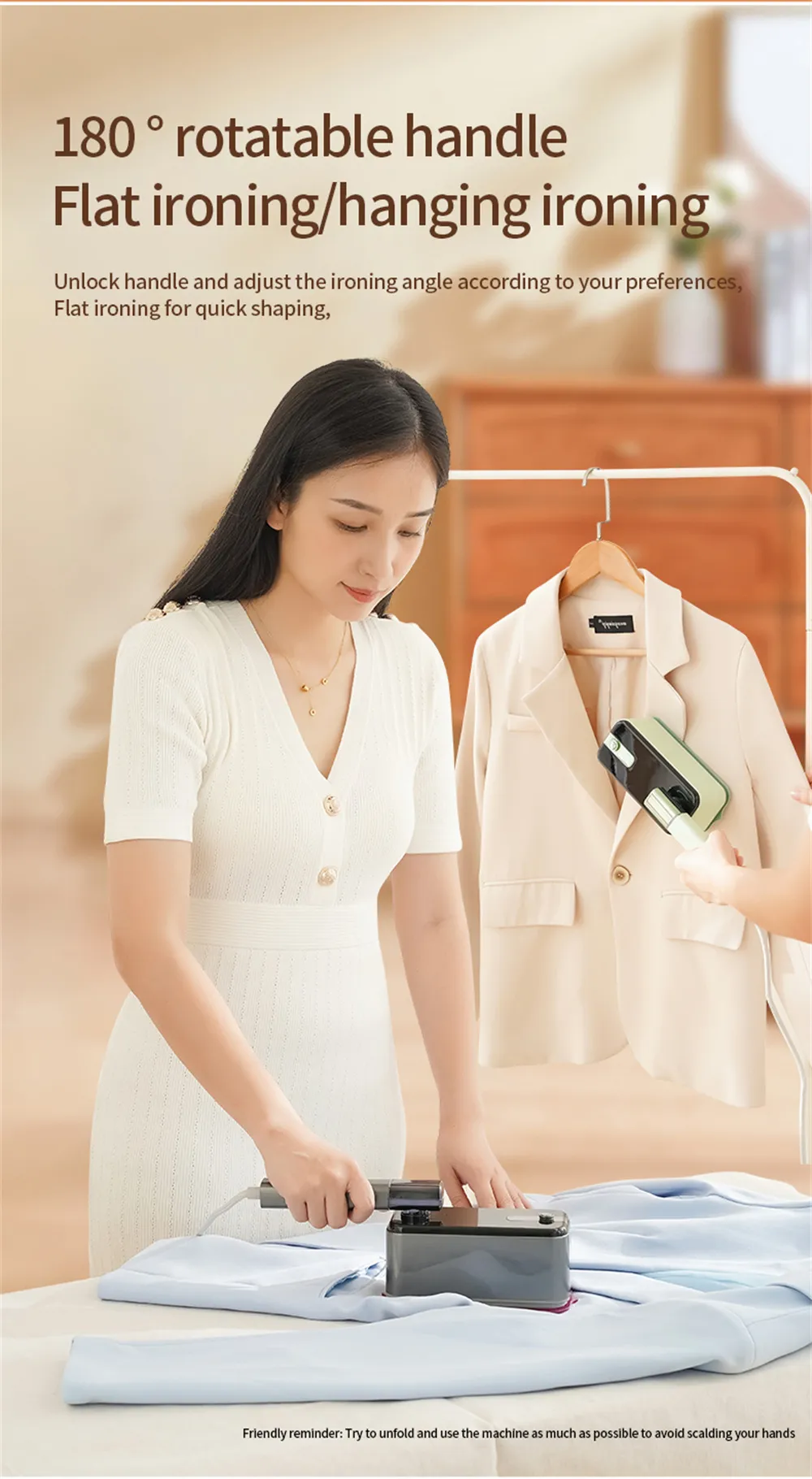 Tevorex Portable Handheld Iron Wet And Dry Small Folding Steam Electric Iron Household Garment Ironing Machine