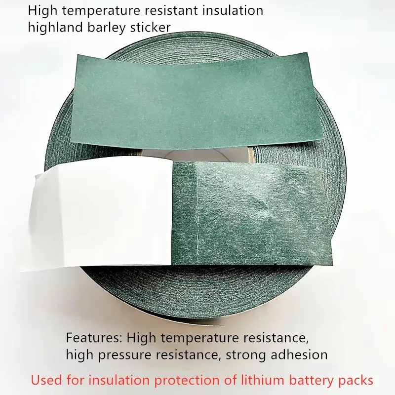 Highland Barley Paper Insulation Sticker 5 Meters Roll Heat Resistant Adhesive Backing 65mm Wide 0.2mm Thickness Lithium Battery Pack Protection
