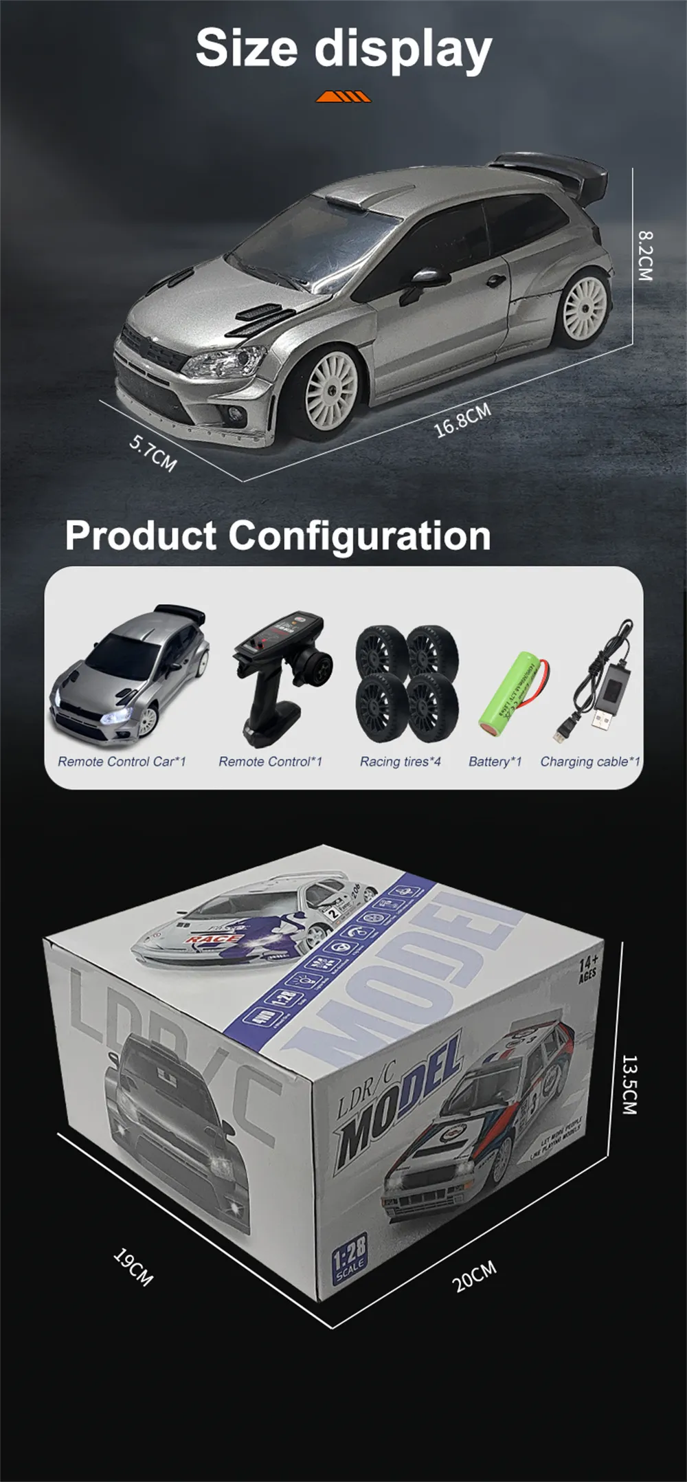 LDRC 2803 PRO RTR 1/28 2.4G RWD Drift RC Car Gyro LED Light On-Road Mini Full Proportional Racing Micro Classic Vehicles Models Toys