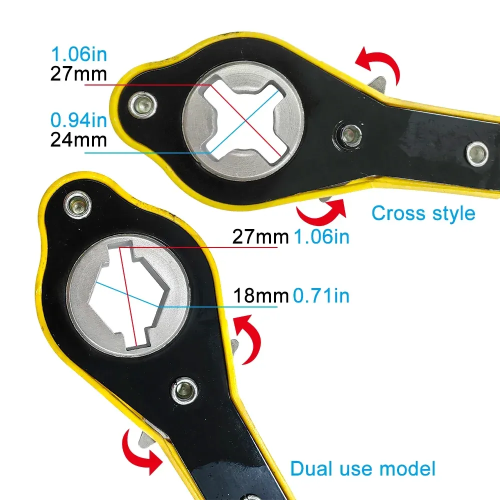 Jack Ratchet Wrench Dual Interface Design High Strength Steel Anti Rust Portable Labor Saving Tool