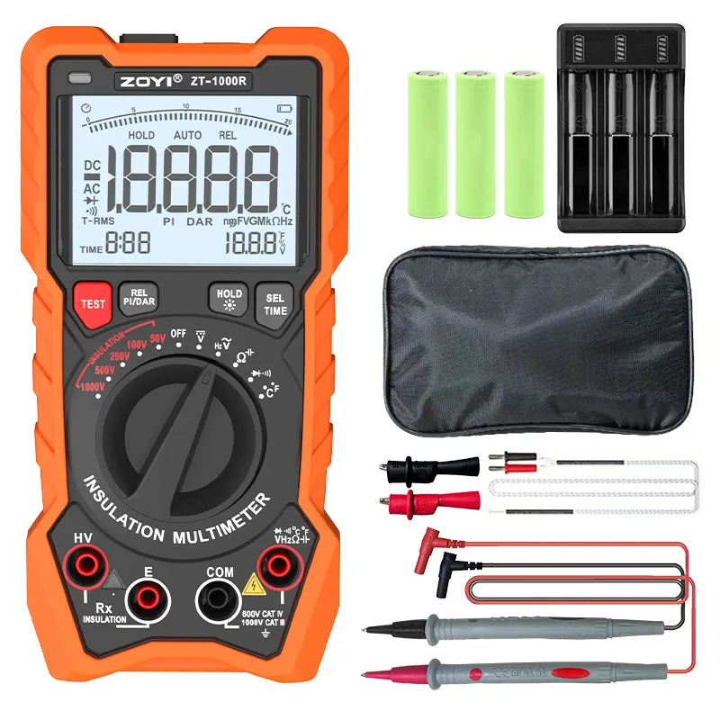 2in1 ZOYI ZT1000R Multimeter Insulation Tester 5 Voltage Settings 1000V AC DC True RMS High Accuracy Backlit Screen Professional Measuring Tool 2in1 ZOYI ZT1000R Multimeter Insulation Tester 5 Voltage Settings 1000V AC DC True RMS High Accuracy Backlit Screen Professional Measuring Tool