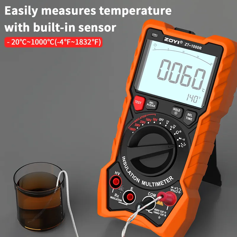 2in1 ZOYI ZT1000R Multimeter Insulation Tester 5 Voltage Settings 1000V AC DC True RMS High Accuracy Backlit Screen Professional Measuring Tool 2in1 ZOYI ZT1000R Multimeter Insulation Tester 5 Voltage Settings 1000V AC DC True RMS High Accuracy Backlit Screen Professional Measuring Tool