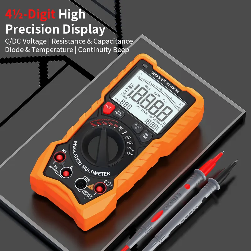2in1 ZOYI ZT1000R Multimeter Insulation Tester 5 Voltage Settings 1000V AC DC True RMS High Accuracy Backlit Screen Professional Measuring Tool 2in1 ZOYI ZT1000R Multimeter Insulation Tester 5 Voltage Settings 1000V AC DC True RMS High Accuracy Backlit Screen Professional Measuring Tool