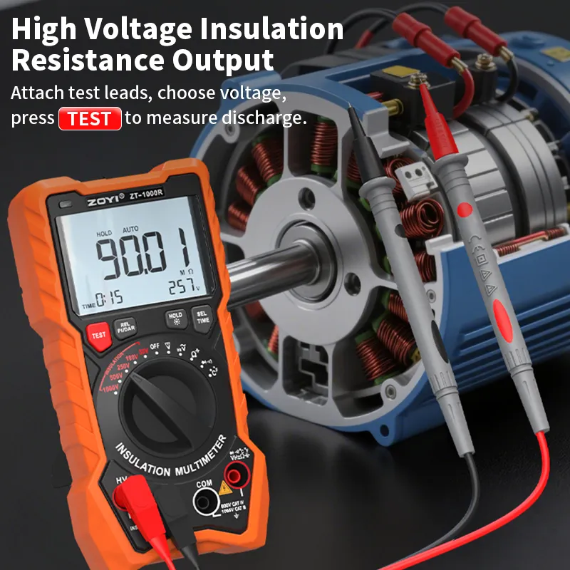 2in1 ZOYI ZT1000R Multimeter Insulation Tester 5 Voltage Settings 1000V AC DC True RMS High Accuracy Backlit Screen Professional Measuring Tool 2in1 ZOYI ZT1000R Multimeter Insulation Tester 5 Voltage Settings 1000V AC DC True RMS High Accuracy Backlit Screen Professional Measuring Tool