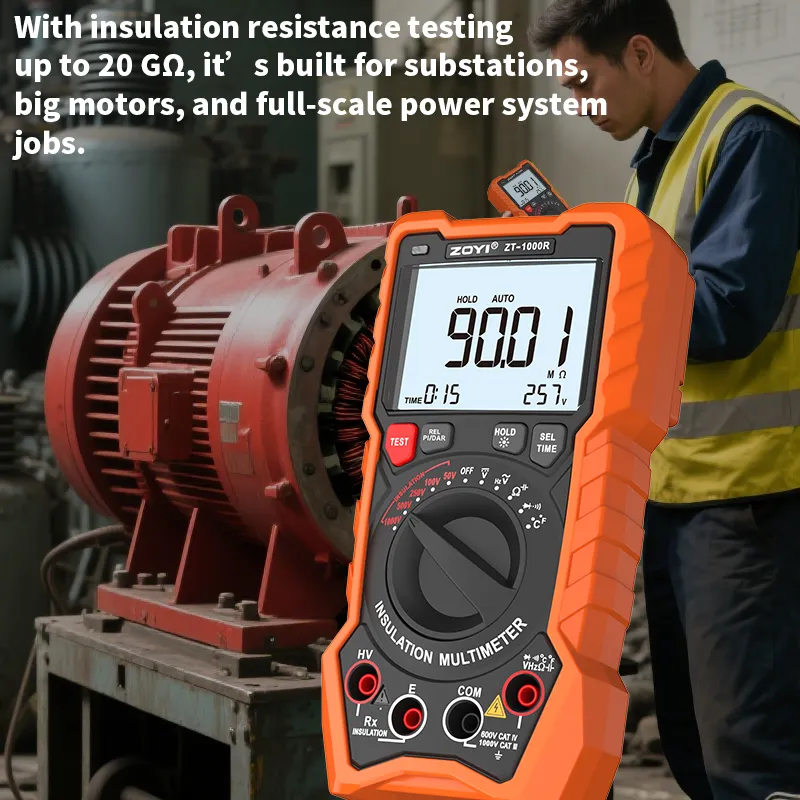 2in1 ZOYI ZT1000R Multimeter Insulation Tester 5 Voltage Settings 1000V AC DC True RMS High Accuracy Backlit Screen Professional Measuring Tool 2in1 ZOYI ZT1000R Multimeter Insulation Tester 5 Voltage Settings 1000V AC DC True RMS High Accuracy Backlit Screen Professional Measuring Tool