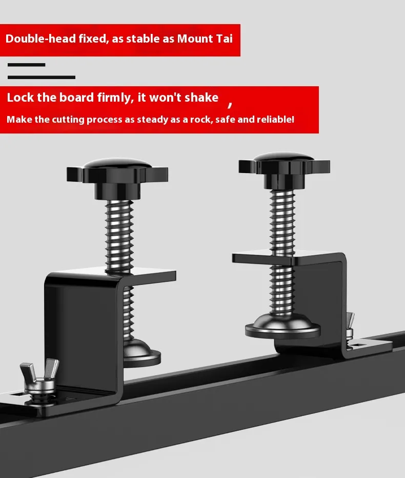 BOHAN Cutting Machine Positioning Fence Aluminum Alloy 1280mm/2560mm Adjustable Clamp Range Precision Guide Track for Woodworking BOHAN Cutting Machine Positioning Fence Aluminum Alloy 1280mm/2560mm Adjustable Clamp Range Precision Guide Track for Woodworking
