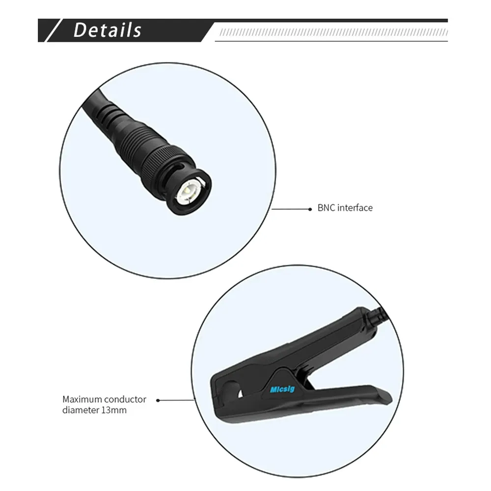 Micsig CP2100A AC DC Current Probe DC to 800KHz 10A 100A High Precision Signal Measurement CAT III 300V CAT II 600V Wide Bandwidth