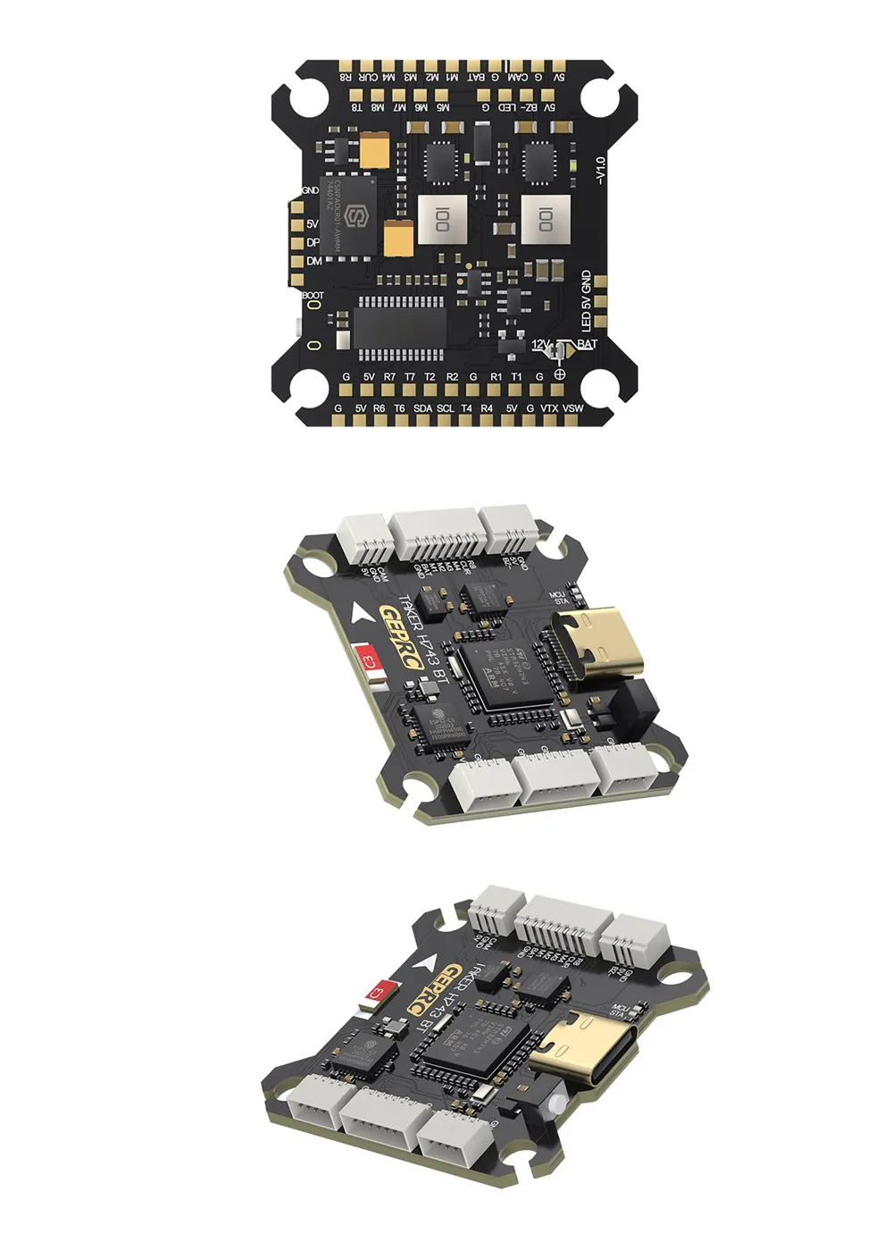 30.5×30.5mm GEPRC TAKER H743 BT Dual Gyro 3-6S Flight Controller with 5V 12V BEC Output for RC FPV Racing Drone 30.5×30.5mm GEPRC TAKER H743 BT Dual Gyro 3-6S Flight Controller with 5V 12V BEC Output for RC FPV Racing Drone