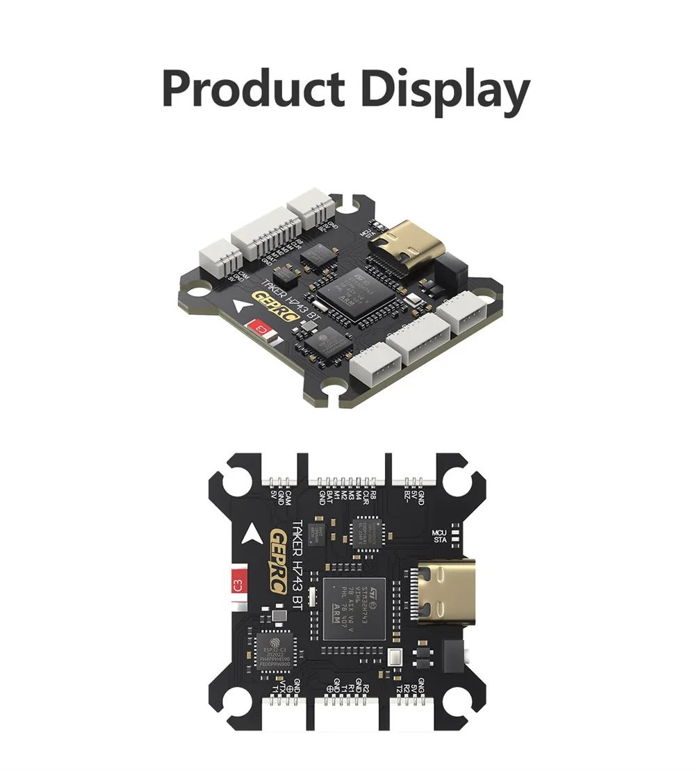 30.5×30.5mm GEPRC TAKER H743 BT Dual Gyro 3-6S Flight Controller with 5V 12V BEC Output for RC FPV Racing Drone 30.5×30.5mm GEPRC TAKER H743 BT Dual Gyro 3-6S Flight Controller with 5V 12V BEC Output for RC FPV Racing Drone