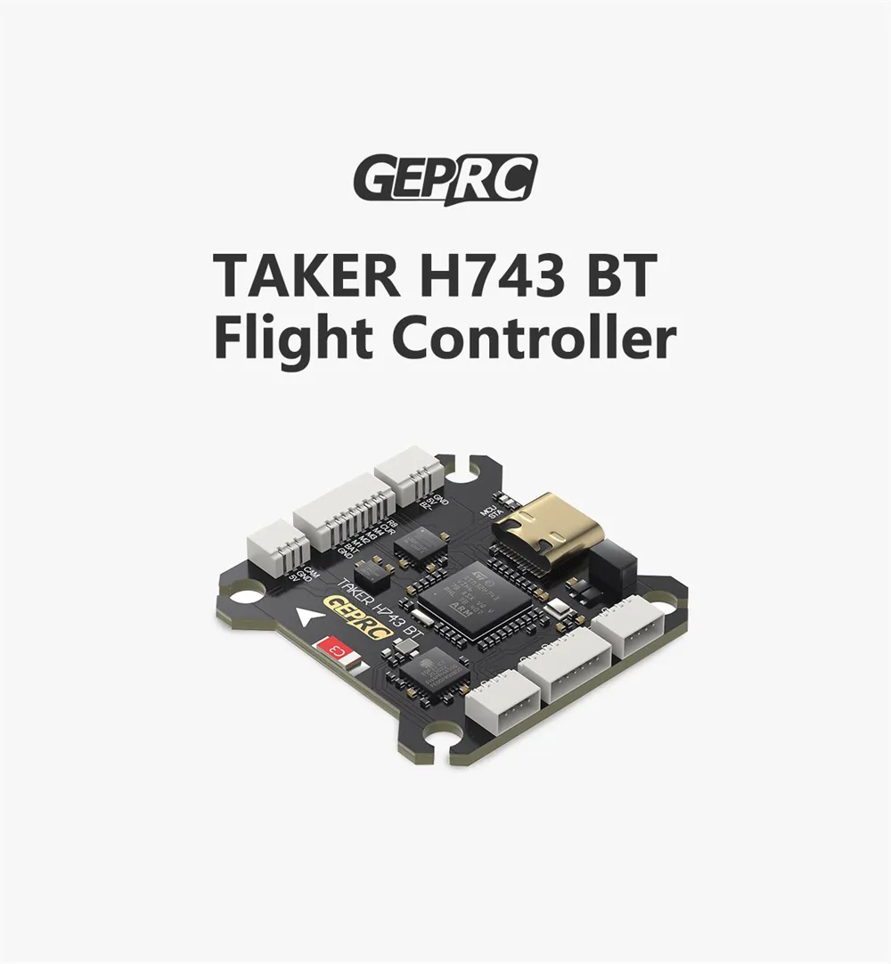 30.5×30.5mm GEPRC TAKER H743 BT Dual Gyro 3-6S Flight Controller with 5V 12V BEC Output for RC FPV Racing Drone 30.5×30.5mm GEPRC TAKER H743 BT Dual Gyro 3-6S Flight Controller with 5V 12V BEC Output for RC FPV Racing Drone