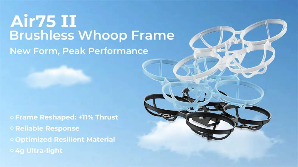 BETAFPV Air75 II 75mm 1S Brushless Whoop Frame Kit for RC Micro FPV Racing Drone BETAFPV Air75 II 75mm 1S Brushless Whoop Frame Kit for RC Micro FPV Racing Drone