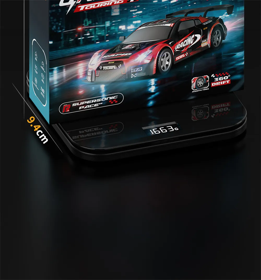 HW Y1806 RTR 1/16 2.4G 4WD Drift RC Car High Speed Racer LED Light Radio Control On-Road Racing Vehicle Model Boys Gifts Toys