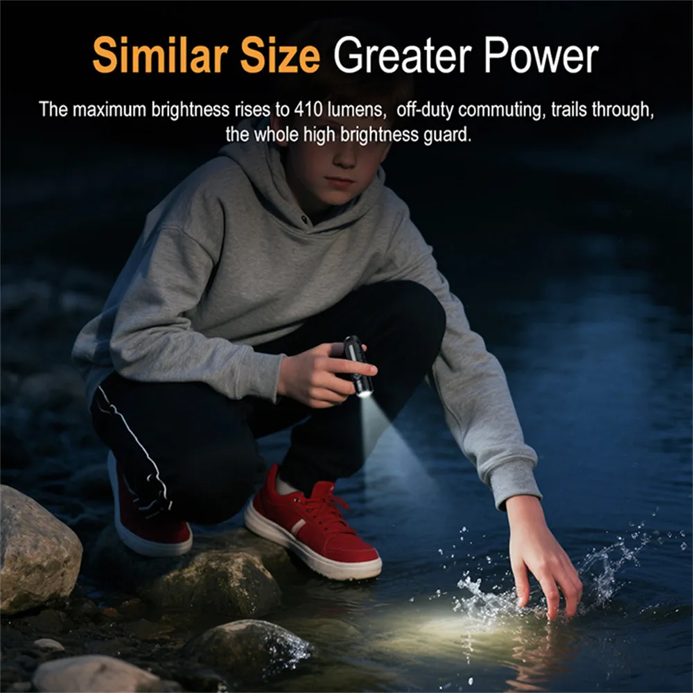 LED Mini Waterproof USB-C Rechargeable Flashlight with Clip & Magnetic Metal Conveniently Flashlight Suitable for Hiking Camping