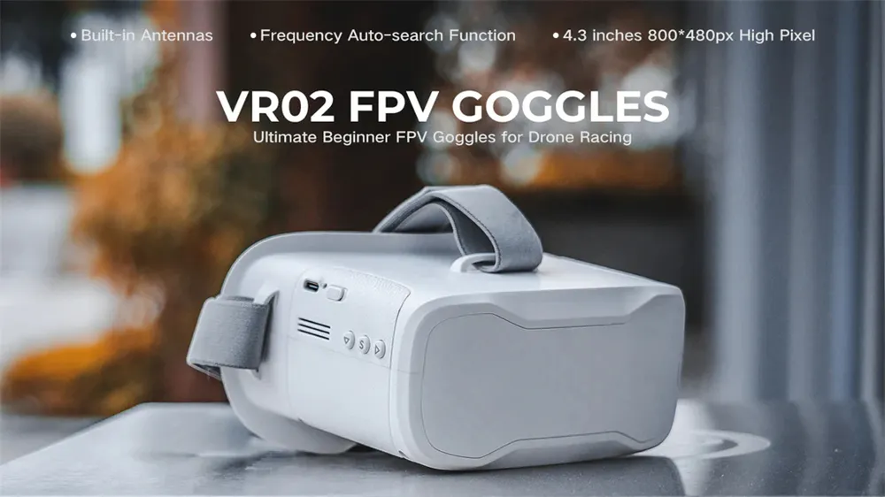 BETAFPV VRO2 4.3 Screen FPV Goggles 5.8GHz 48CH Analog 1000mAh Battery Lightweight Box Goggles for Beginner Drone Racing BETAFPV VRO2 4.3 Screen FPV Goggles 5.8GHz 48CH Analog 1000mAh Battery Lightweight Box Goggles for Beginner Drone Racing