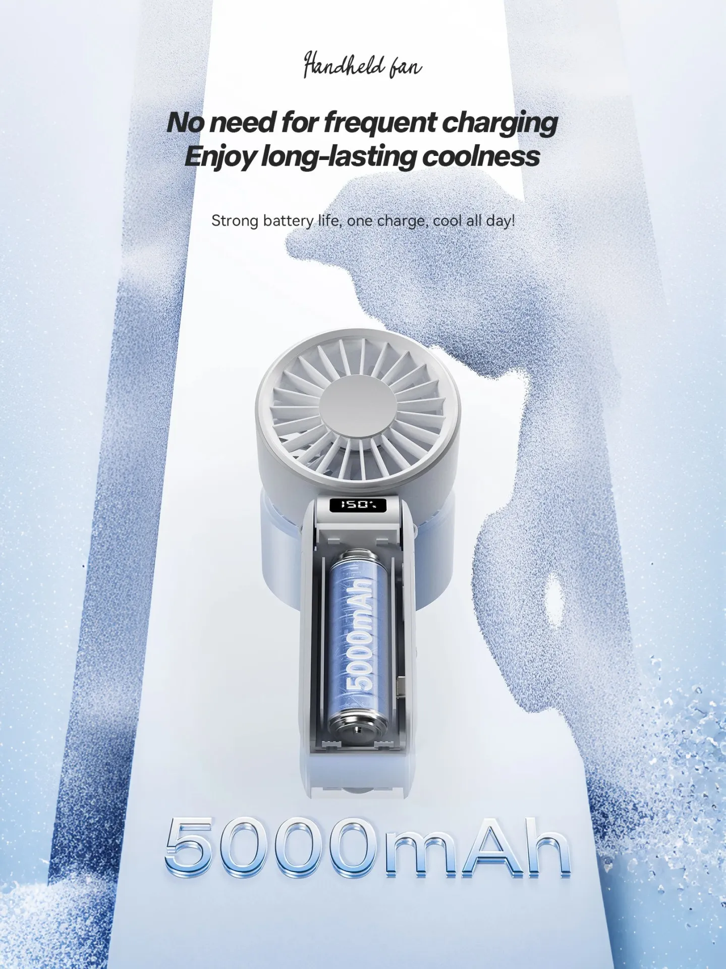 Foldable Handheld Fan 150 High Speed Adjustable Noise Free USB Rechargeable 5000mAh Lightweight Design Cooling Foldable Handheld Fan 150 High Speed Adjustable Noise Free USB Rechargeable 5000mAh Lightweight Design Cooling