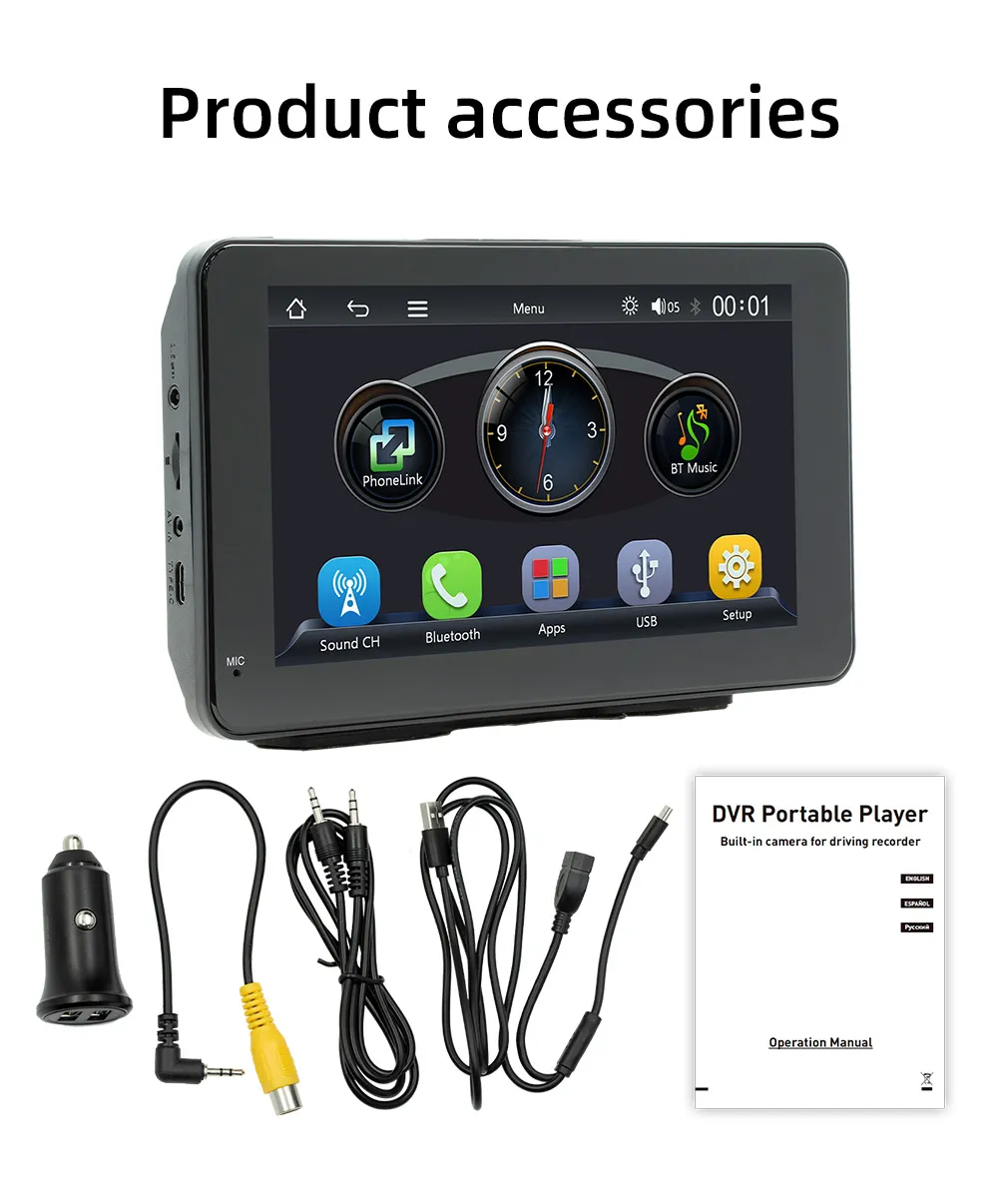 Universal 7 inch Dash Cam Car DVR Multimedia Video Player Wireless Carplay & Android Auto Driving Recorder Touch Screen BT Universal 7 inch Dash Cam Car DVR Multimedia Video Player Wireless Carplay & Android Auto Driving Recorder Touch Screen BT