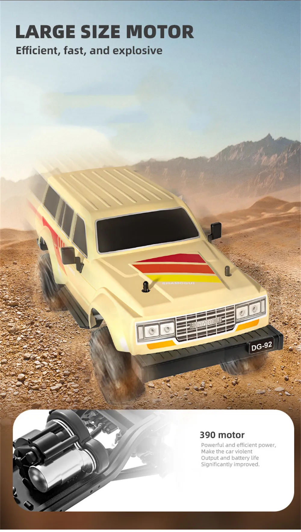 SHAMOGUI DG92 RTR 1/12 2.4G 4WD RC Car Off-Road Climbing Truck Full Proportional High Speed Vehicles Models Toys SHAMOGUI DG92 RTR 1/12 2.4G 4WD RC Car Off-Road Climbing Truck Full Proportional High Speed Vehicles Models Toys