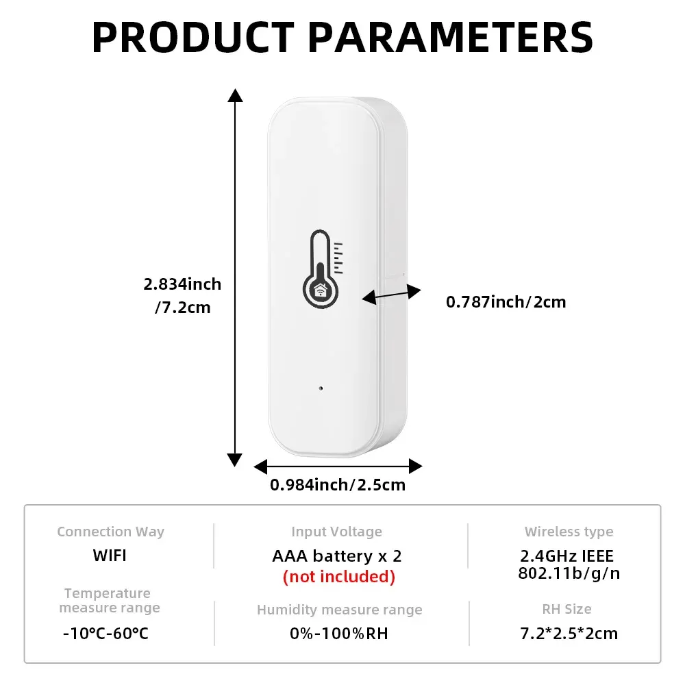 Tuya WiFi Indoor Smart Temperature Humidity Sensor Hygrometer Battery Powered APP Monitoring For Alexa Google Home Voice Tuya WiFi Indoor Smart Temperature Humidity Sensor Hygrometer Battery Powered APP Monitoring For Alexa Google Home Voice