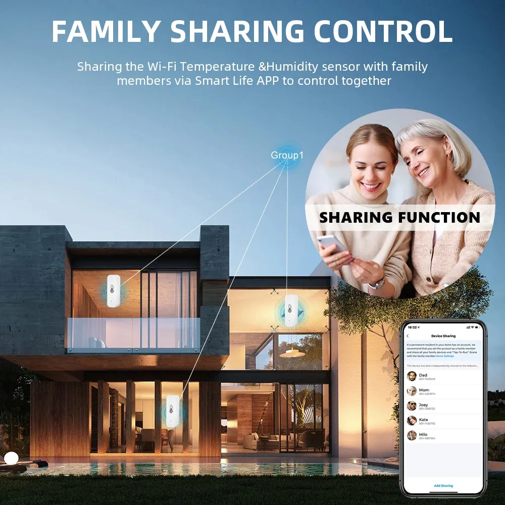 Tuya WiFi Indoor Smart Temperature Humidity Sensor Hygrometer Battery Powered APP Monitoring For Alexa Google Home Voice Tuya WiFi Indoor Smart Temperature Humidity Sensor Hygrometer Battery Powered APP Monitoring For Alexa Google Home Voice