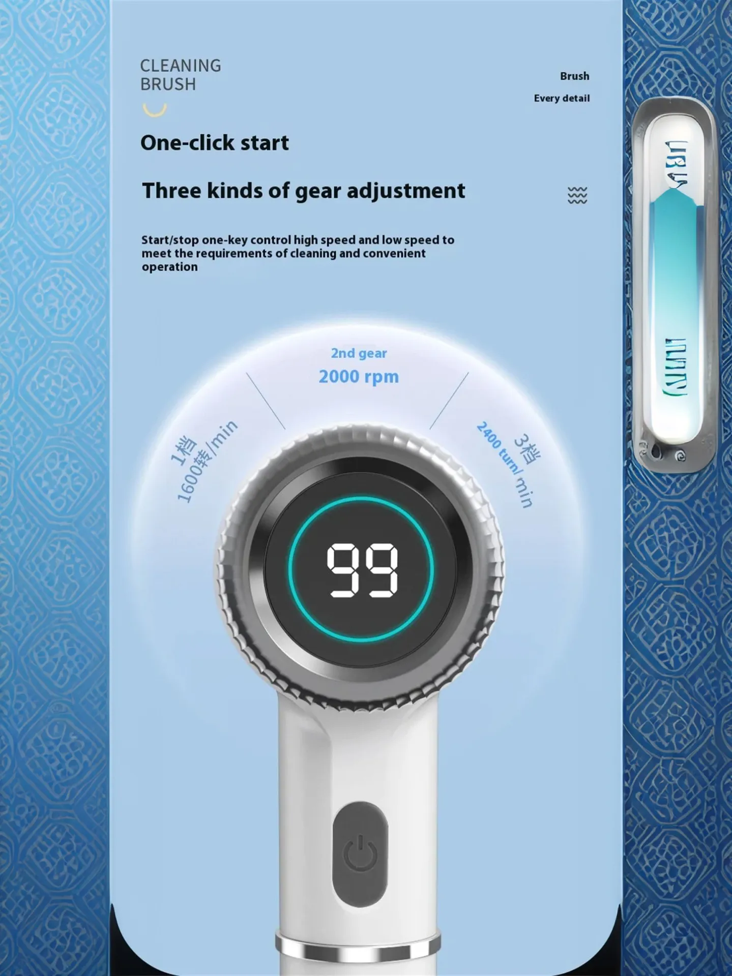 Wireless Electric Scrubber Brush for Kitchen Sink and Pots IPX7 Waterproof Cleaning Tool