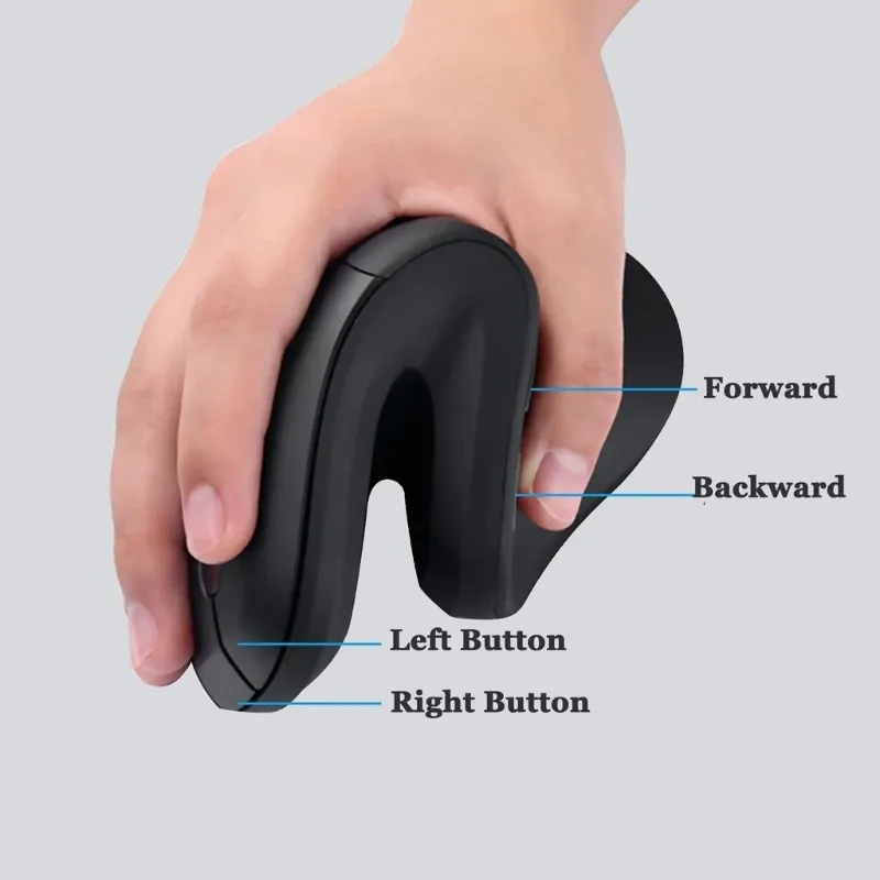 T27 Vertical Wireless Mouse Rechargeable Silent Click 1200-3200 DPI Ergonomic USB 2.4G Optical Mouse 400mAh Battery Mice Plug and Play
