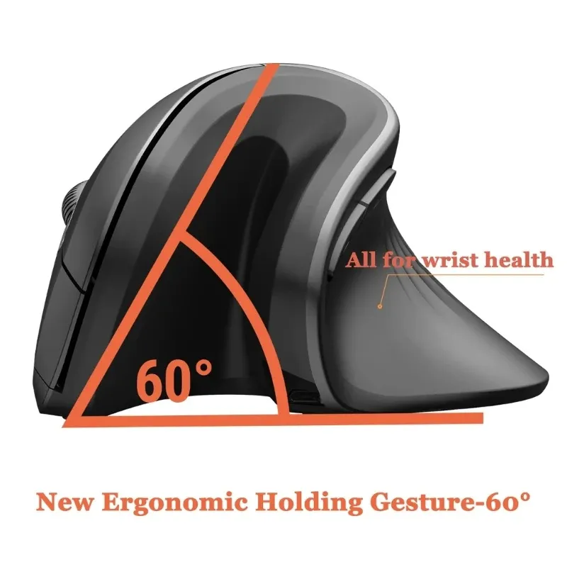 T27 Vertical Wireless Mouse Rechargeable Silent Click 1200-3200 DPI Ergonomic USB 2.4G Optical Mouse 400mAh Battery Mice Plug and Play