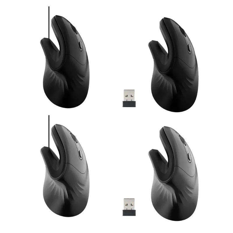 T27 Vertical Wireless Mouse Rechargeable Silent Click 1200-3200 DPI Ergonomic USB 2.4G Optical Mouse 400mAh Battery Mice Plug and Play