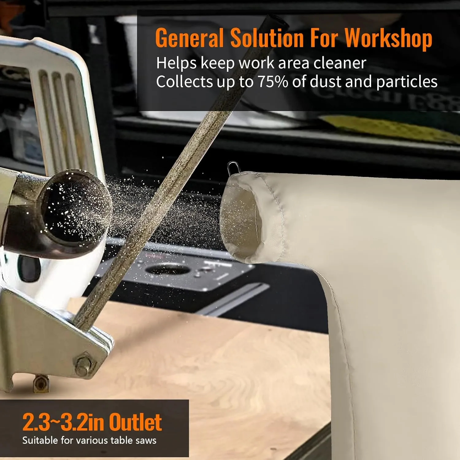 Extra Large Table Saw Dust Collection Bag Fits 10 Inch Table Saws with 2.5 Inch Dust Port