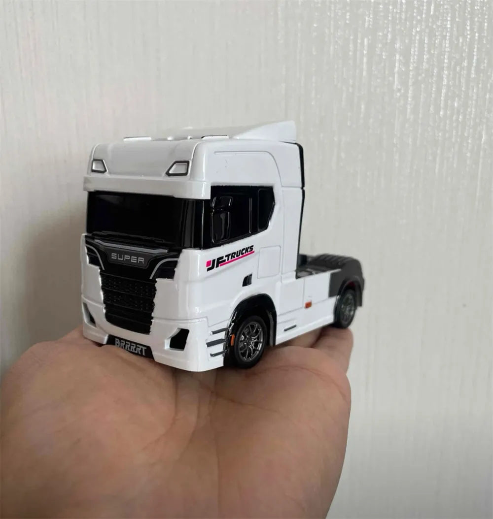 WENNANFENG BRRRRT S917 RTR 1/43 2.4G 4WD Mini RC Car Tractor Semi Truck Built-In Gyro Full Proportional Drift Dual Speed LED Lights Racing Vehicles Models Engineering Remote Control Toys