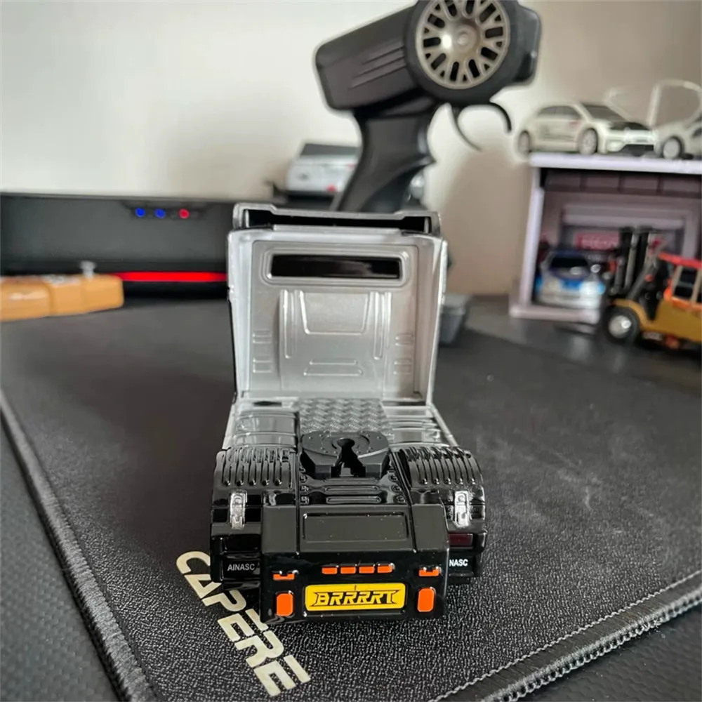 WENNANFENG BRRRRT S917 RTR 1/43 2.4G 4WD Mini RC Car Tractor Semi Truck Built-In Gyro Full Proportional Drift Dual Speed LED Lights Racing Vehicles Models Engineering Remote Control Toys