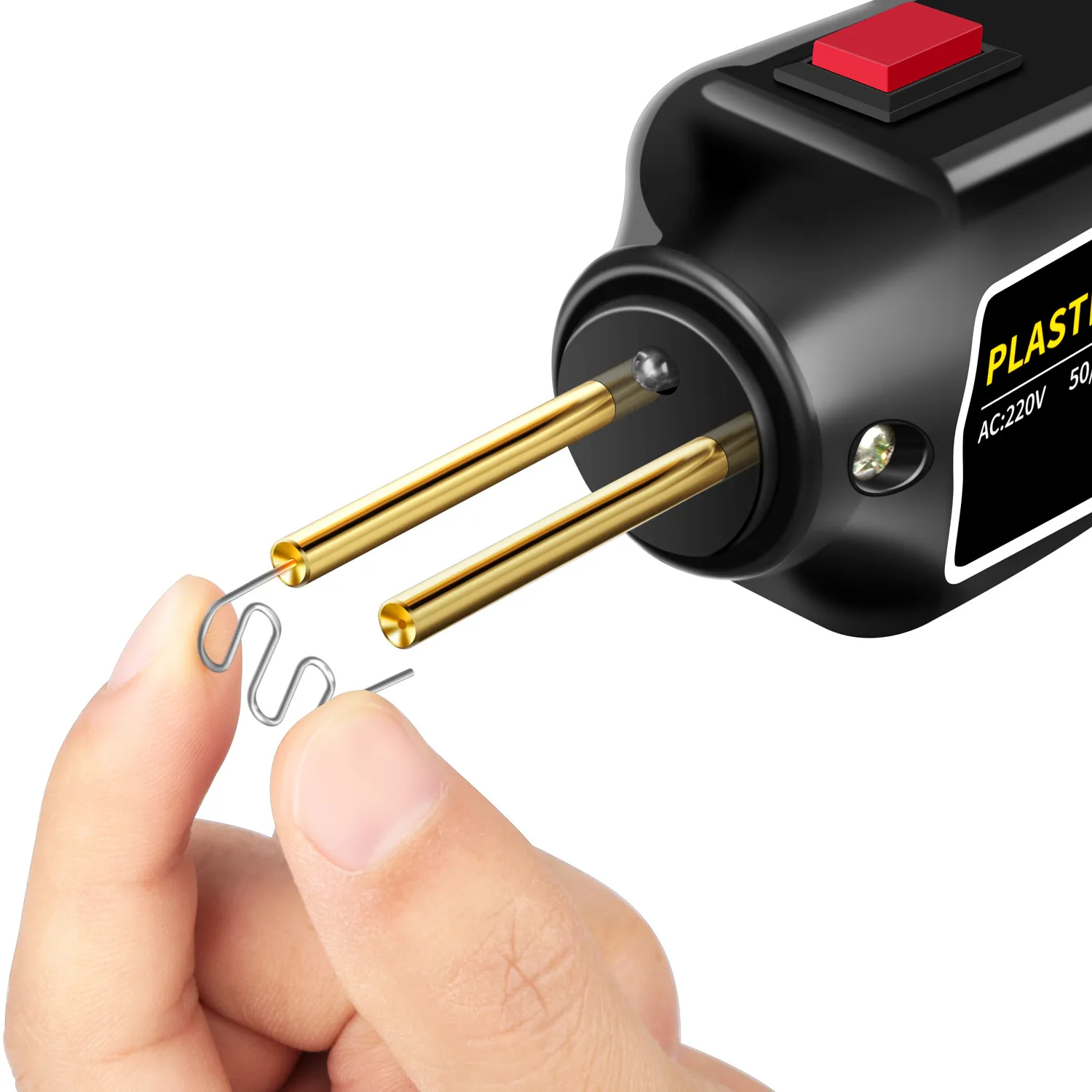 Plastic Welder 100W Portable Welding Machine Quick Heating Repair Tool for Bumpers Dashboards Plastic Cracks with 200 Hot Staples LED Indicator Compact Design