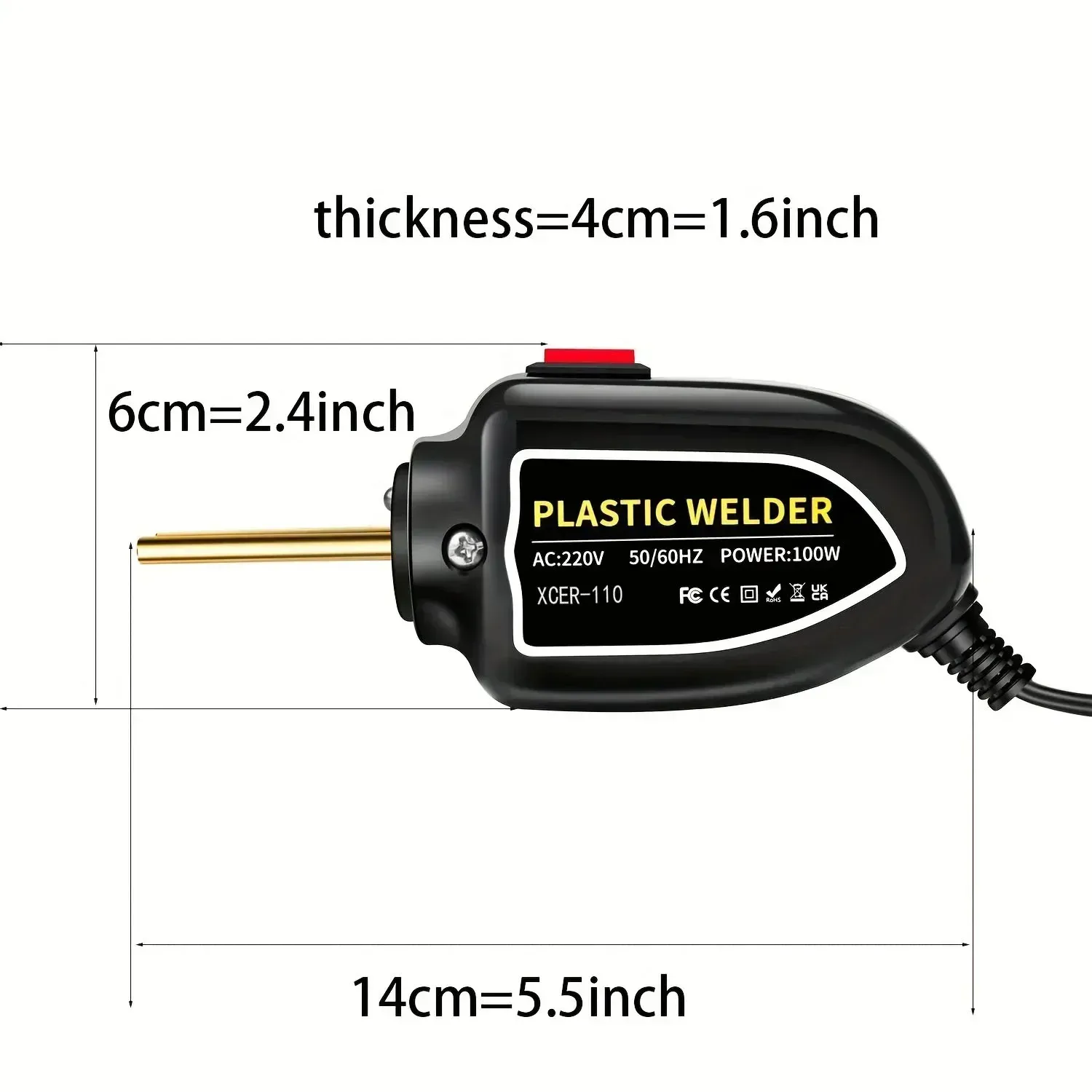 Plastic Welder 100W Portable Welding Machine Quick Heating Repair Tool for Bumpers Dashboards Plastic Cracks with 200 Hot Staples LED Indicator Compact Design